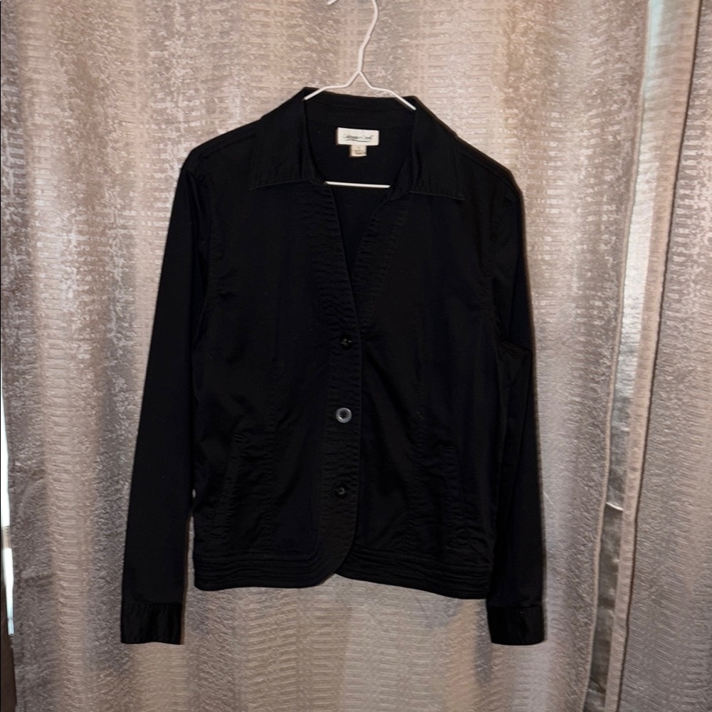 Black Women's Button-Front Jacket